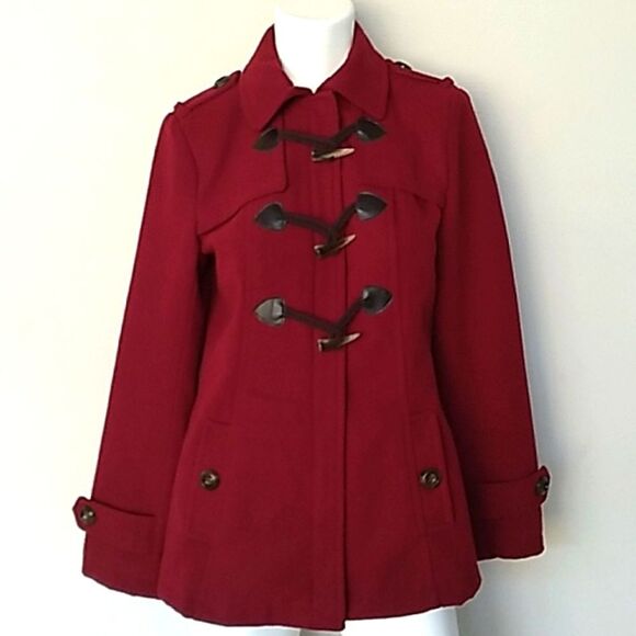 George Bergandy Button Detail Warm Coat. Sz XS/CH - Picture 1 of 13